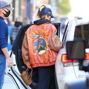 JEFF HAMILTON BUGS BUNNY Bella Hadid Leather Coat